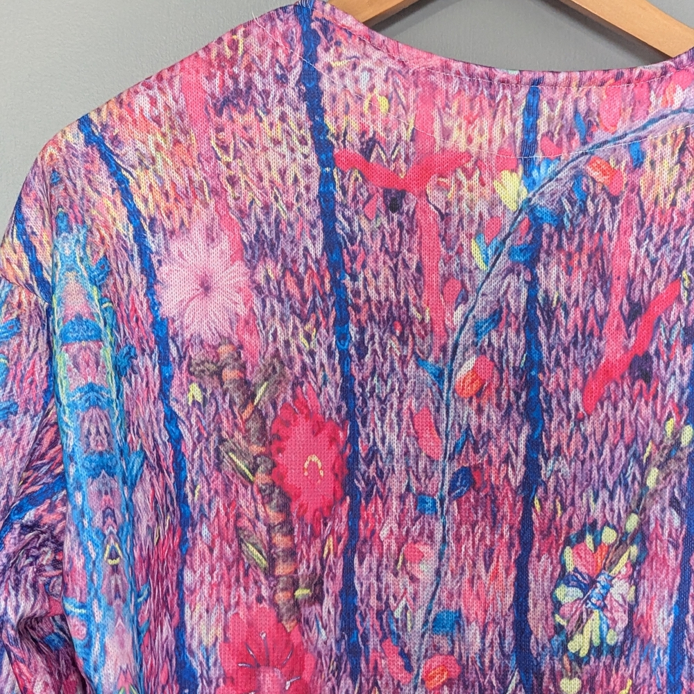 Women's Floral Abstract‎ Button Up Cardigan - Picture 8 of 11